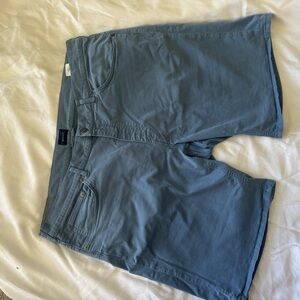 Gant Men's Slate Blue Flat Front Cotton-Blend Shorts